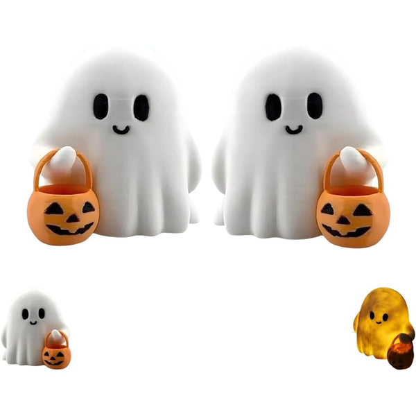 Mini Halloween Ghost Night Light – Squishy LED Pumpkin Buddy