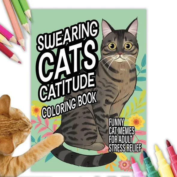 Funny Swearing Cats Adult Coloring Book