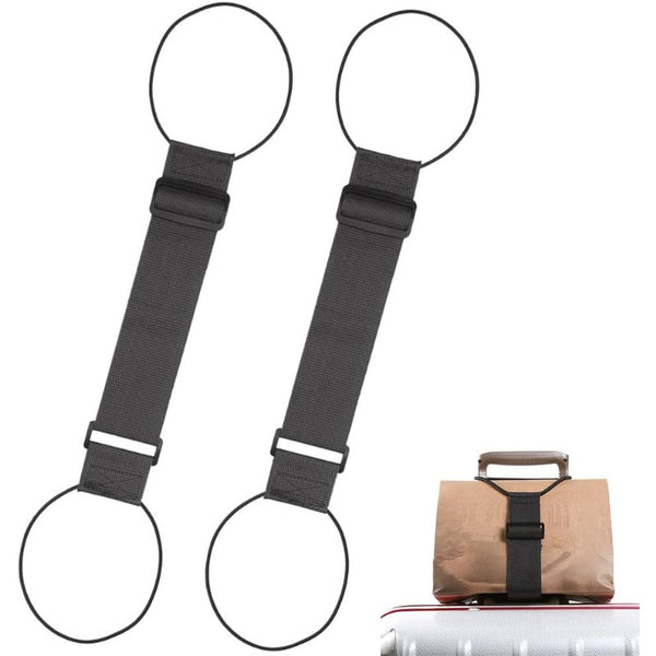 Elastic Fastening Belt for Luggage, 2024 New Luggage Straps Travel Belt for Suitcase Carry on Bag (Black 2)