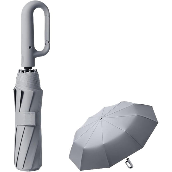 Travel Folding Golf Umbrella 10 Ribs Automatic Open/Close,Lightweight Compact Portable Backpack Car Parasol Outdoor,Sun/Rain,Anti 99 UV Protection UPF 50,Men Women Carabiner Handle Design